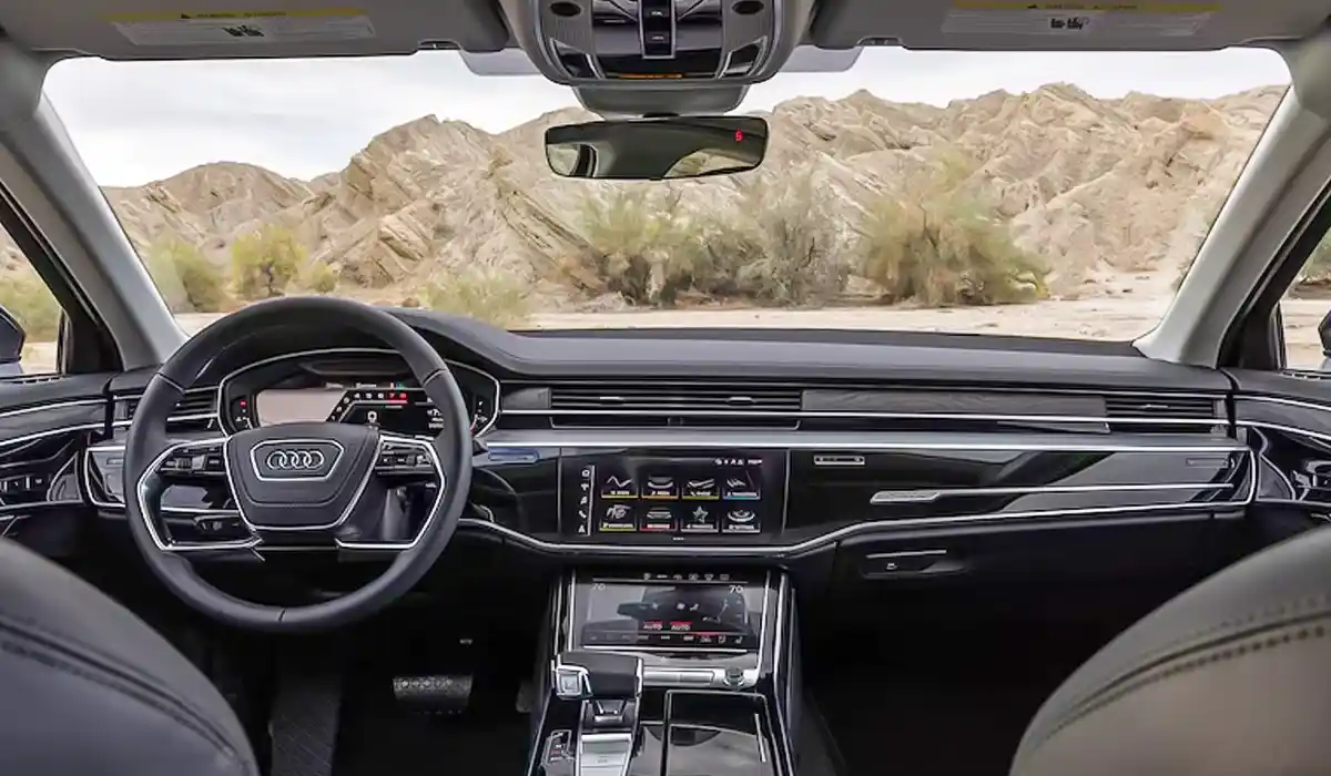 Interior accommodations are as spacious and comfortable as its longtime sparring partners 2024 Audi A8