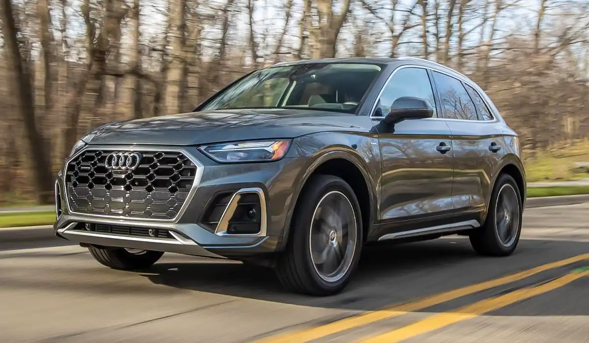 Standard tech features on the 2024 Audi Q5 include wireless Apple CarPlay and Android Auto compatibility as well as a Wi-Fi hotspot 2024 Audi Q5